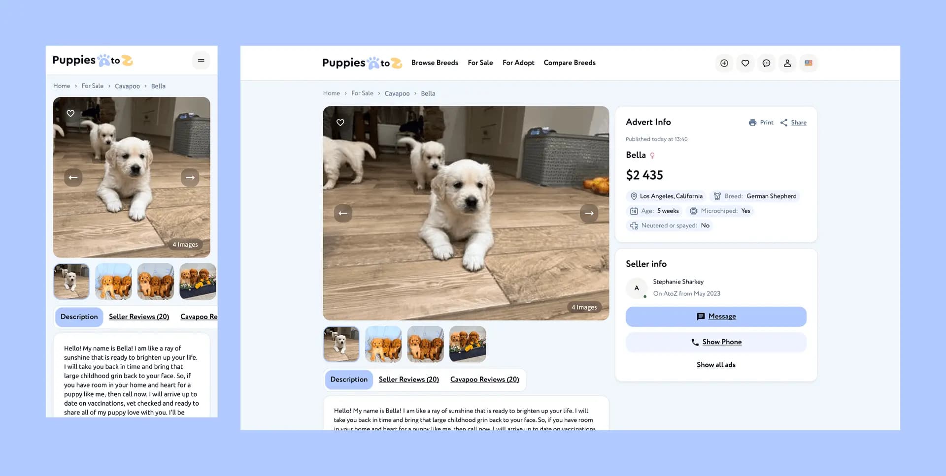PuppiesAtoZ adoption and community experience