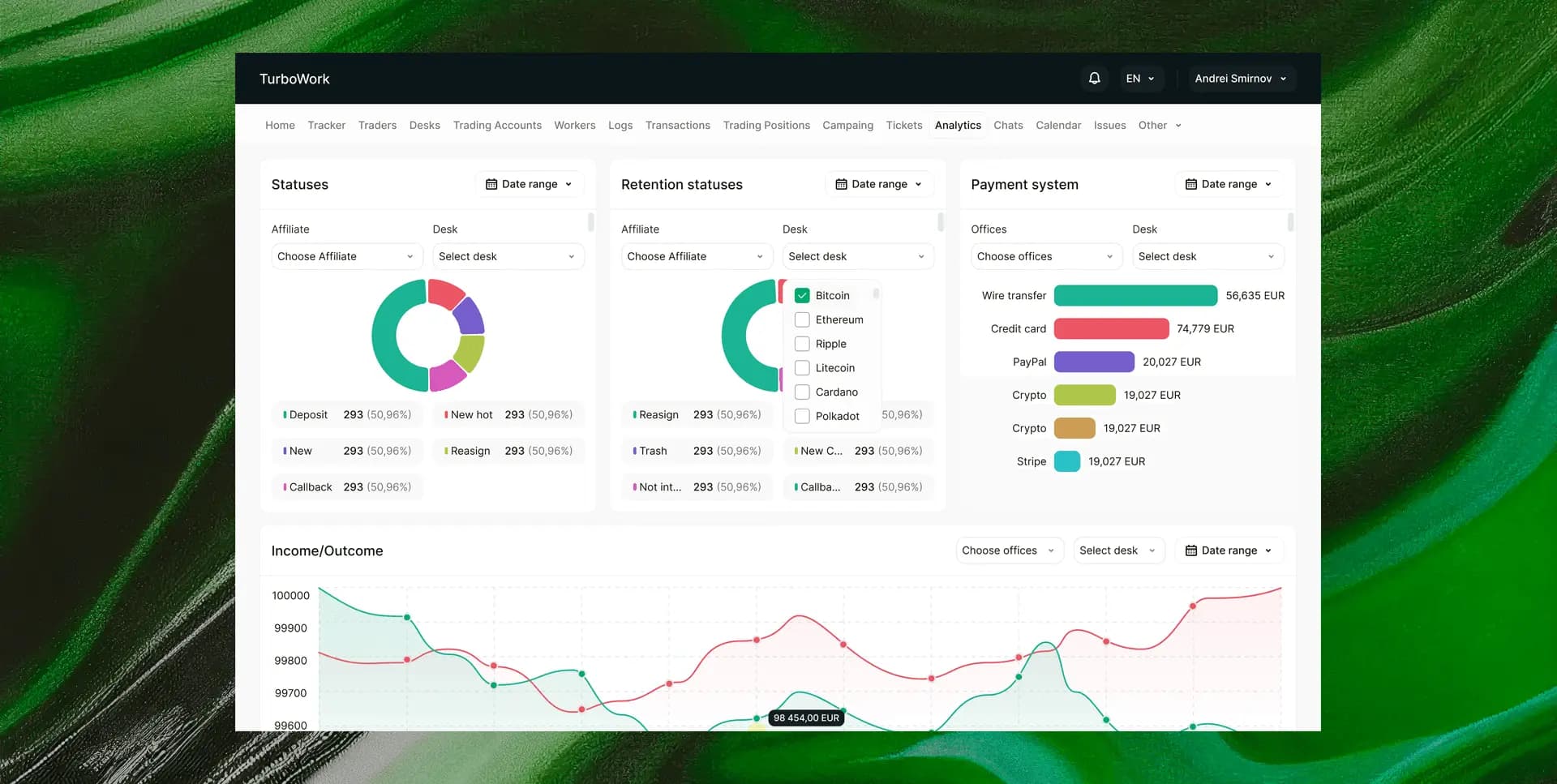 TurboWork client base and broker workspace